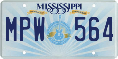 MS license plate MPW564