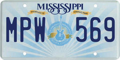 MS license plate MPW569