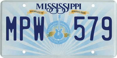 MS license plate MPW579