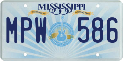 MS license plate MPW586