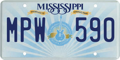 MS license plate MPW590
