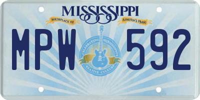 MS license plate MPW592