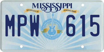 MS license plate MPW615