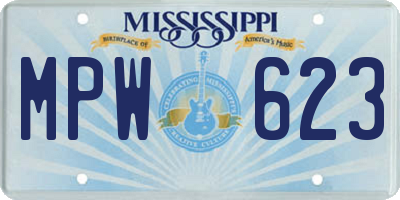 MS license plate MPW623
