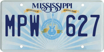 MS license plate MPW627