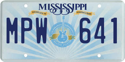 MS license plate MPW641