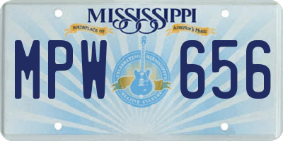 MS license plate MPW656