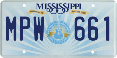 MS license plate MPW661