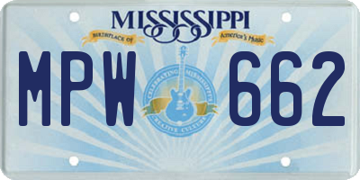 MS license plate MPW662