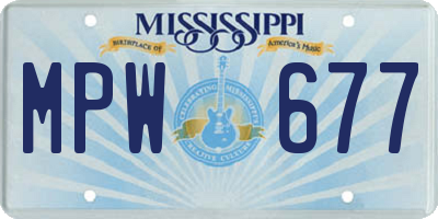 MS license plate MPW677