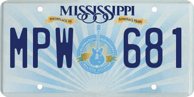 MS license plate MPW681