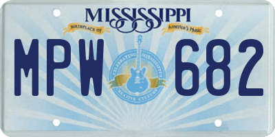 MS license plate MPW682