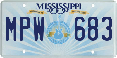 MS license plate MPW683