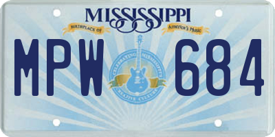 MS license plate MPW684