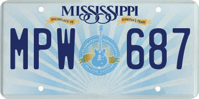 MS license plate MPW687