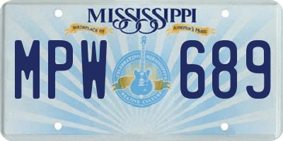 MS license plate MPW689