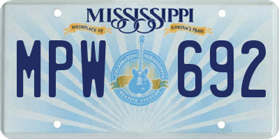 MS license plate MPW692