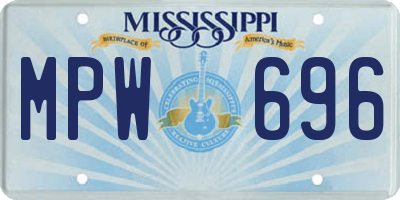 MS license plate MPW696