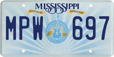 MS license plate MPW697