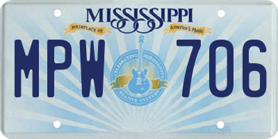 MS license plate MPW706