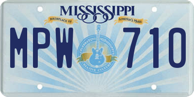 MS license plate MPW710