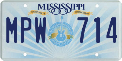 MS license plate MPW714