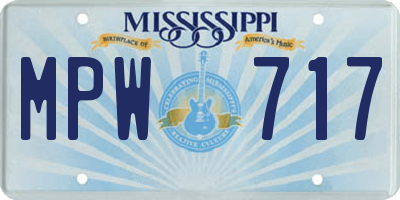 MS license plate MPW717
