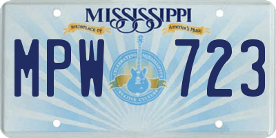 MS license plate MPW723