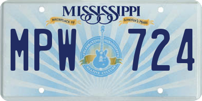 MS license plate MPW724