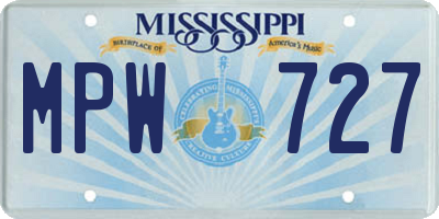 MS license plate MPW727