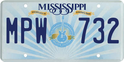 MS license plate MPW732