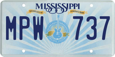 MS license plate MPW737