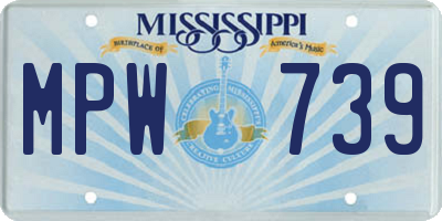 MS license plate MPW739
