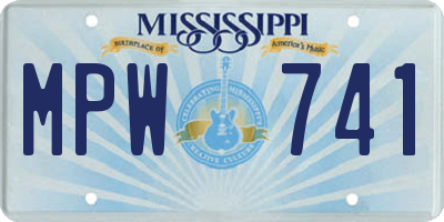 MS license plate MPW741