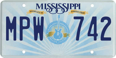 MS license plate MPW742