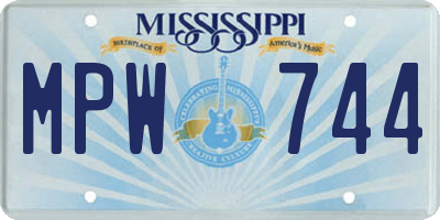 MS license plate MPW744