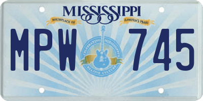 MS license plate MPW745