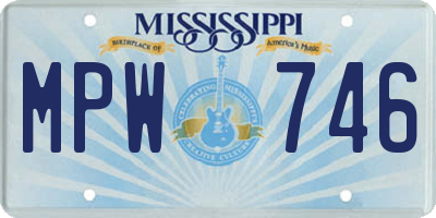 MS license plate MPW746