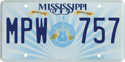 MS license plate MPW757
