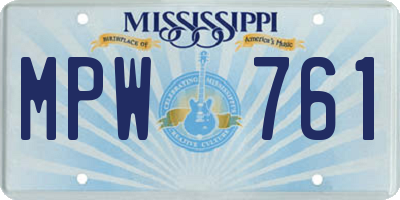 MS license plate MPW761