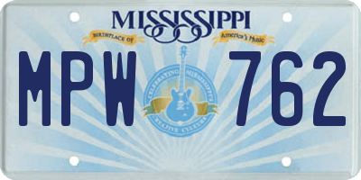 MS license plate MPW762