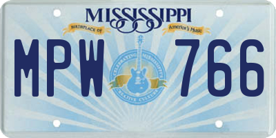 MS license plate MPW766