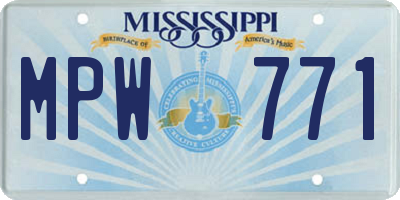 MS license plate MPW771