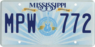 MS license plate MPW772