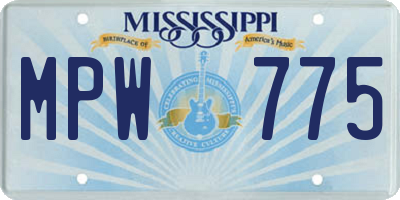 MS license plate MPW775