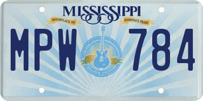 MS license plate MPW784