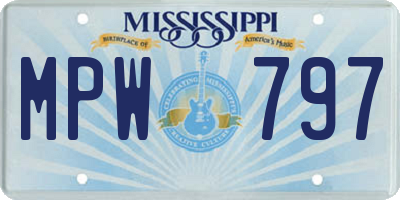 MS license plate MPW797