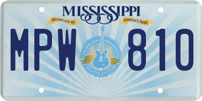 MS license plate MPW810