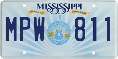 MS license plate MPW811