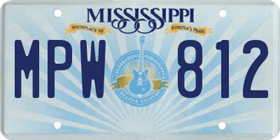 MS license plate MPW812